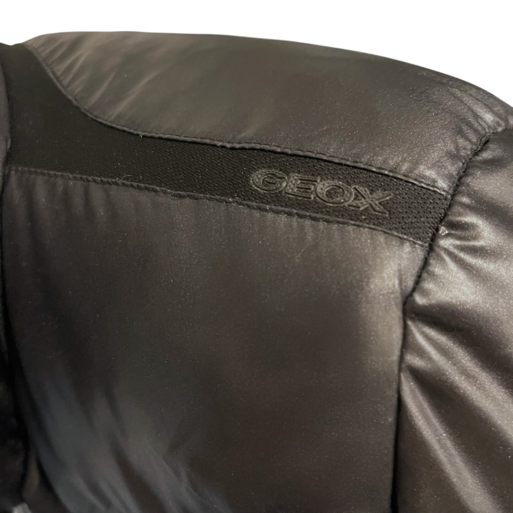 GEOX Respira Black Cinch Waist Long Down/Feather Puffer Jacket (8/10) - Picture 8 of 16